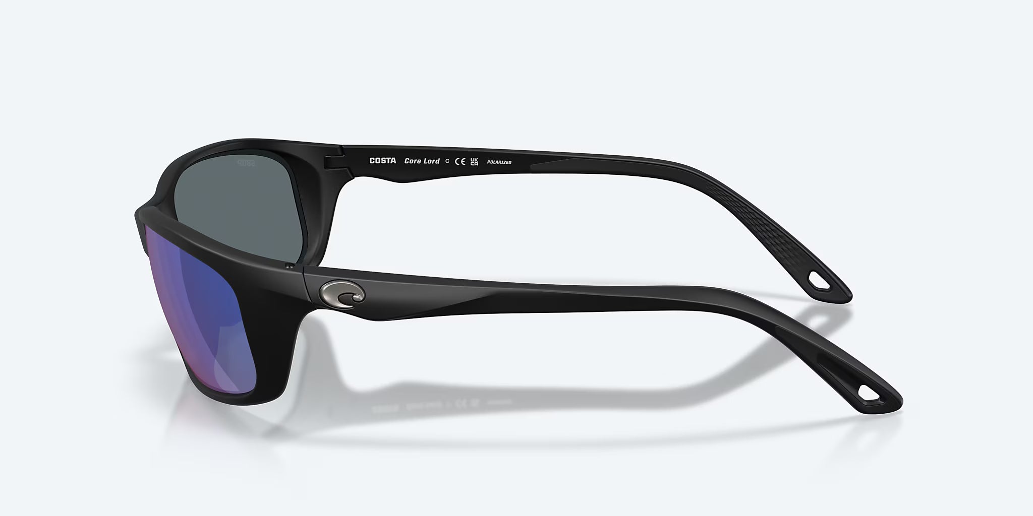 Costa Men Brine II Matte Black Blue Mirror 580P UV Polarized Sunglass