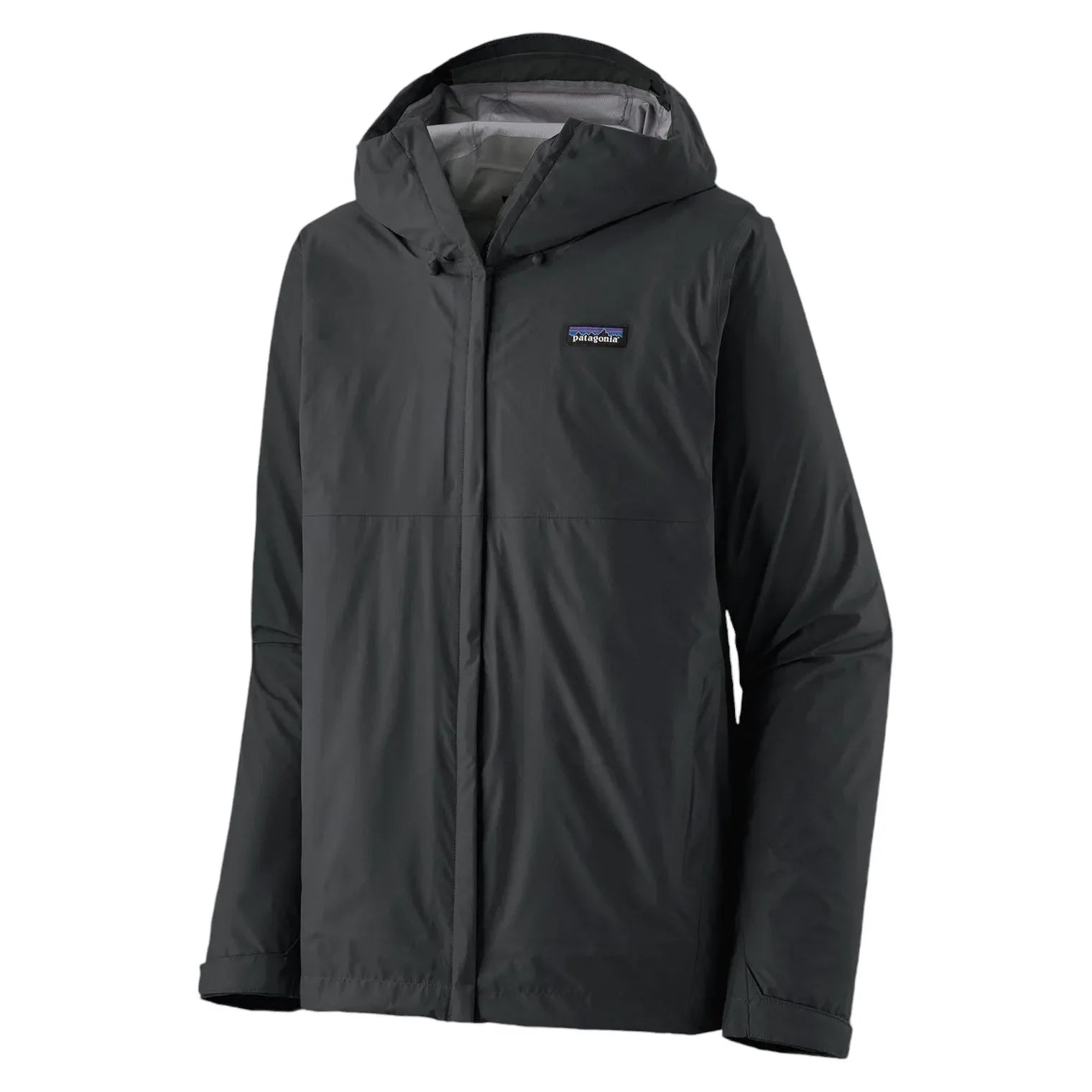Patagonia Men's Torrentshell 3L Rain Waterproof Jacket Black with a visible brand Patagonia logo on a white background