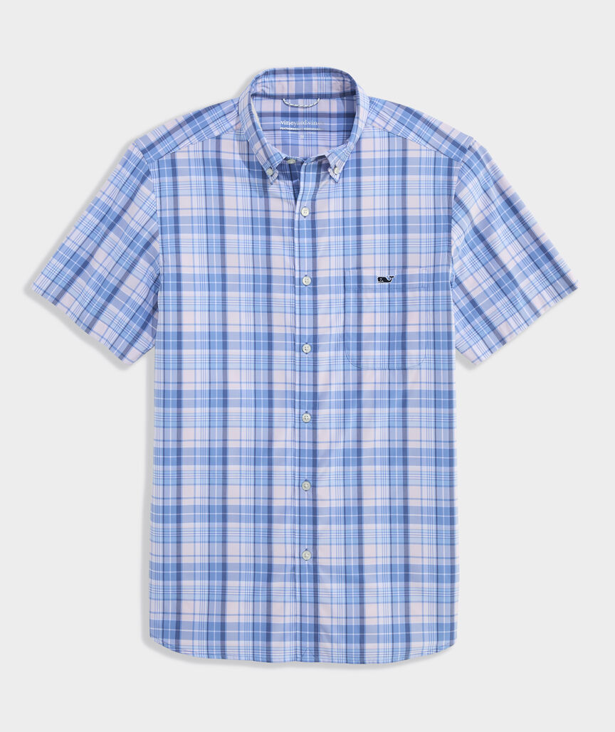 Vineyard Vines Performance Conch Shell Plaid Short-Sleeve Featherweight Shirt