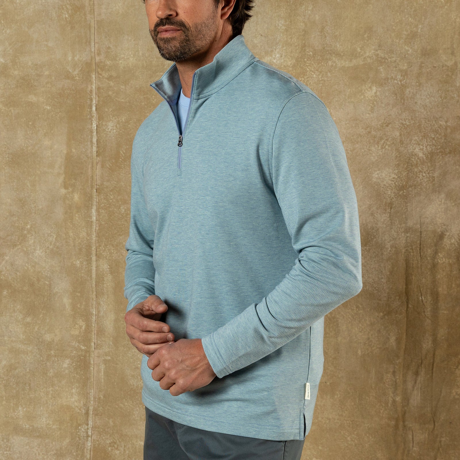 Duck Head Summerford Striped Performance 1/4 Zip Pullover