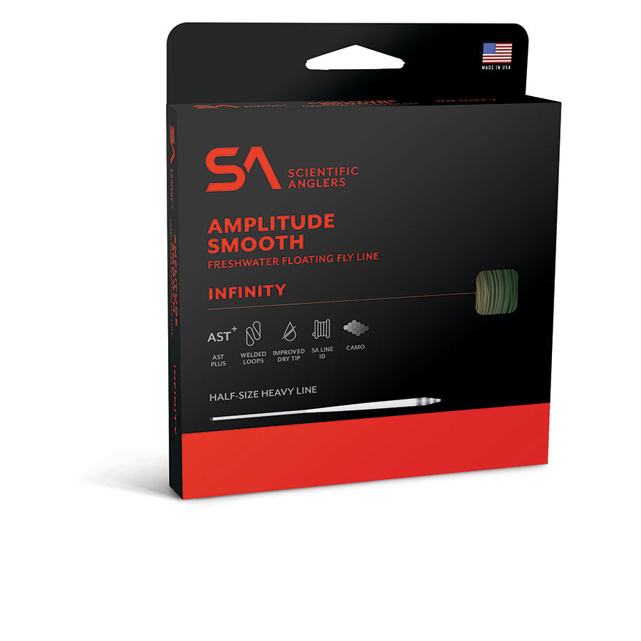 SA Amplitude Smooth Infinity Freshwater Floating Fly Line Op Green/Mist Green/Buckskin