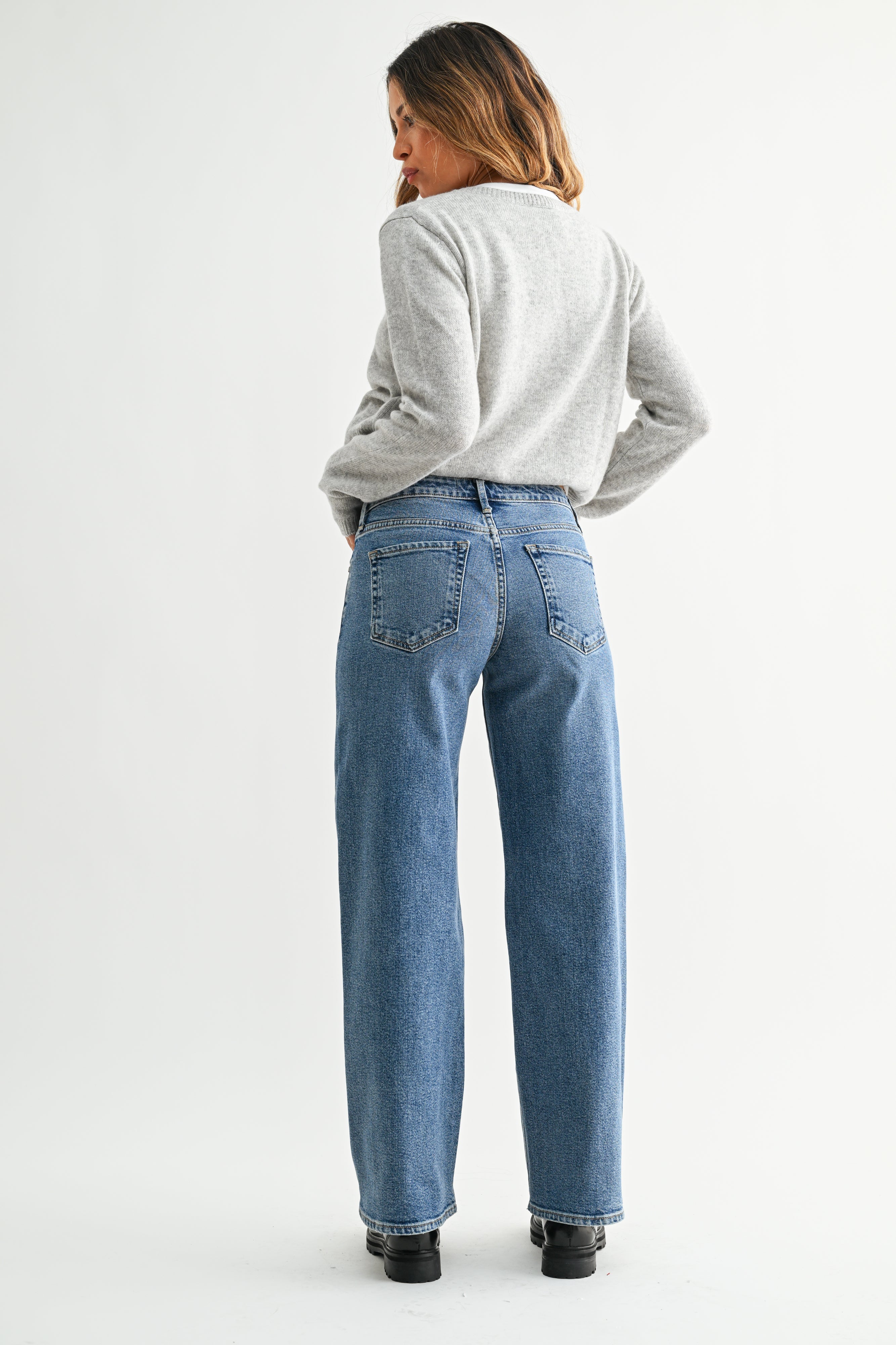 Just Black Denim The Mid Rise Wide Leg