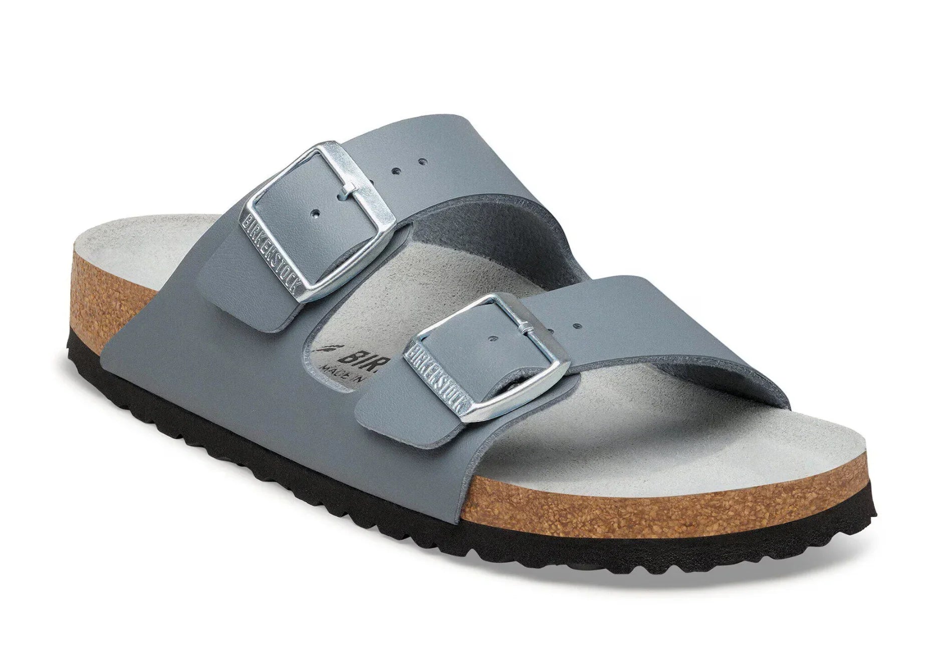 Birkenstock Arizona Birko-Flor Classic Comfort Footwear- Gray Blue