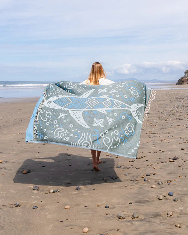 Sand Cloud Boho Mako Shark - Discovery Shark Week - Large Towel