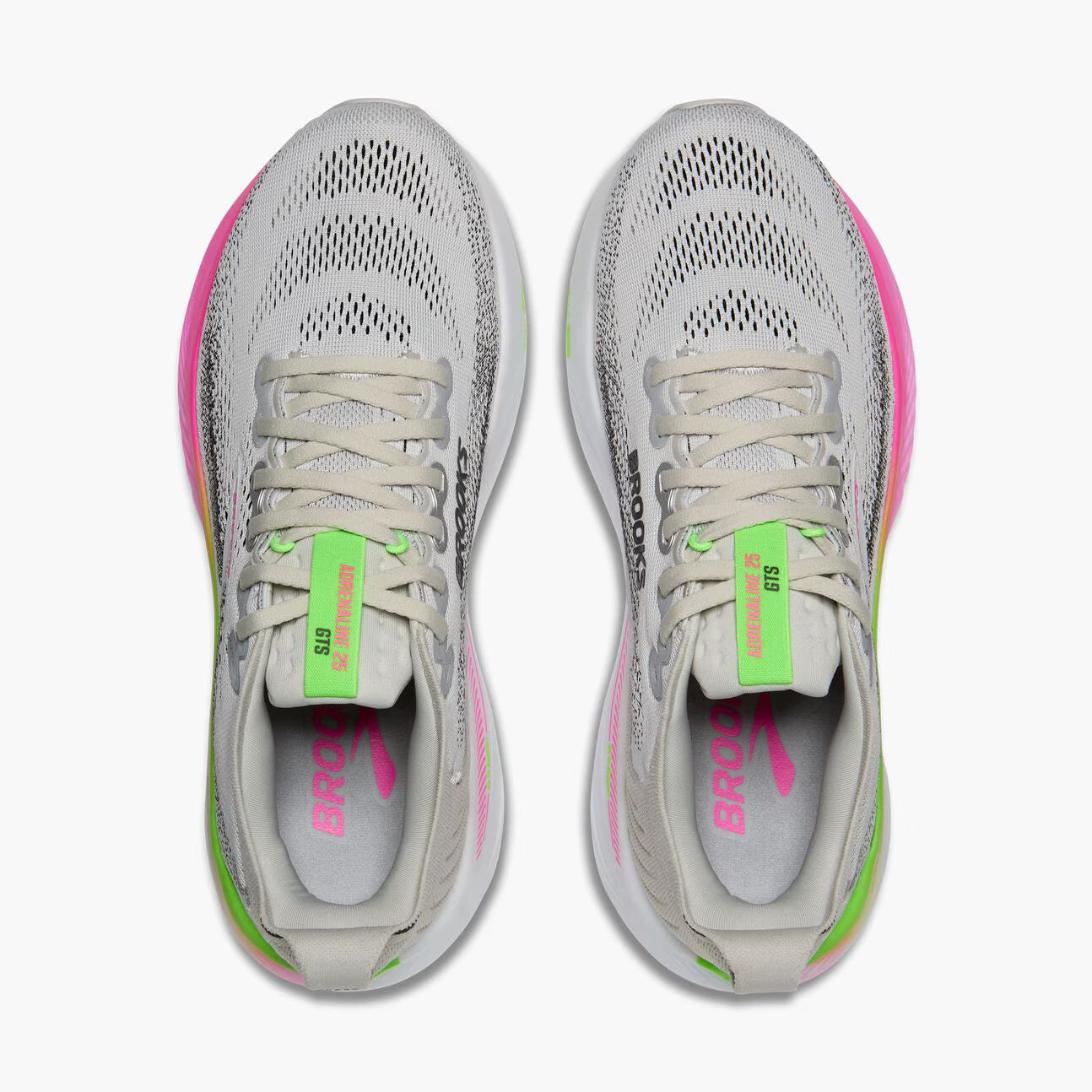 Brooks Women's Adrenaline GTS 25 Running Sneakers Shoe- Gray and Pink