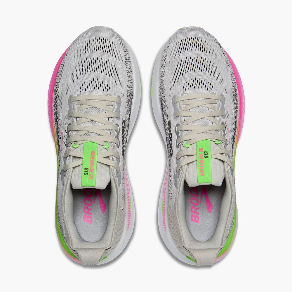 Brooks Women's Adrenaline GTS 25 Running Sneakers Shoe- Gray and Pink