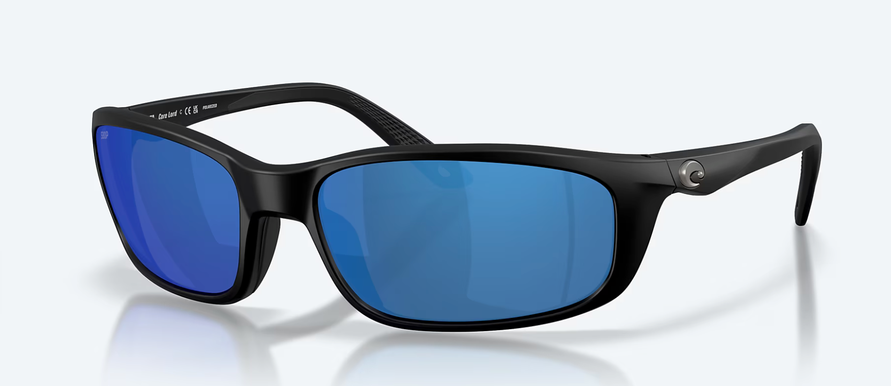 Costa Brine II Men Outdoor Polarized Sunglass- Matte Black with Blue Mirror