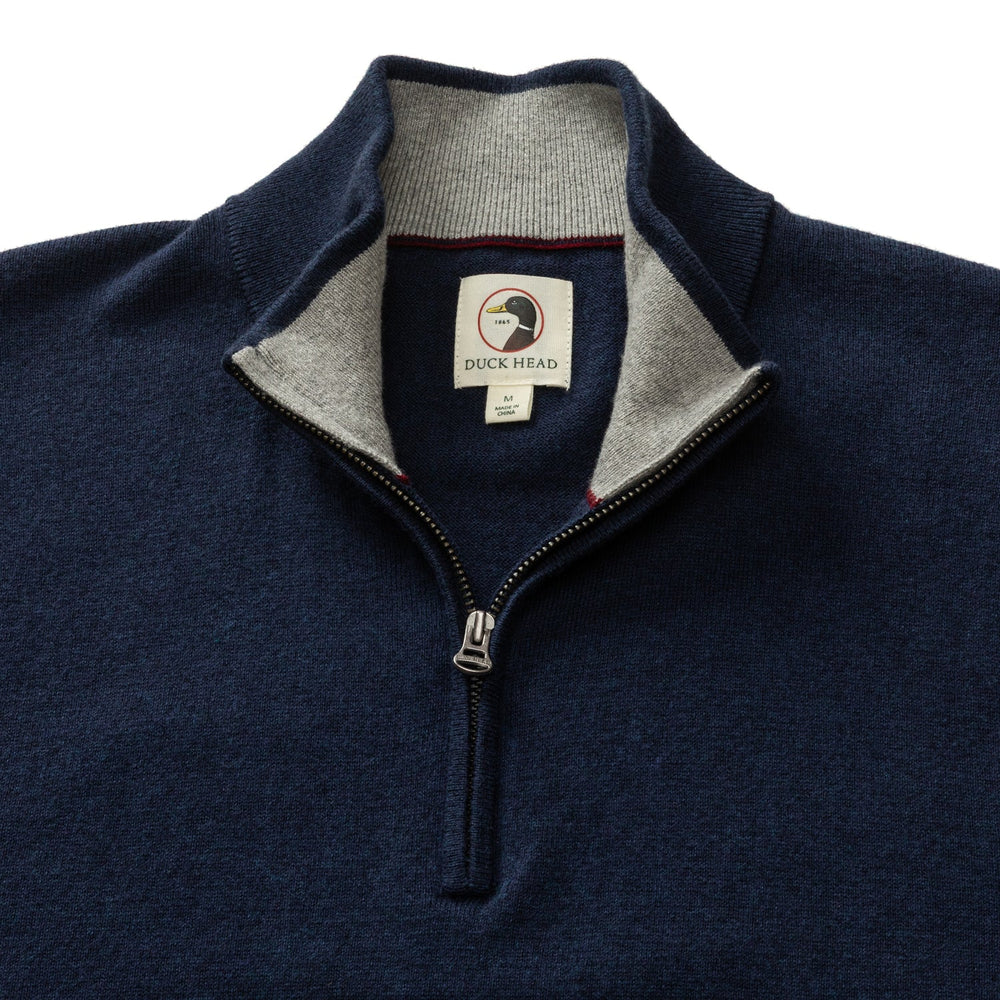 Duck Head Ridley Cotton Cashmere 1/4 Zip Sweater