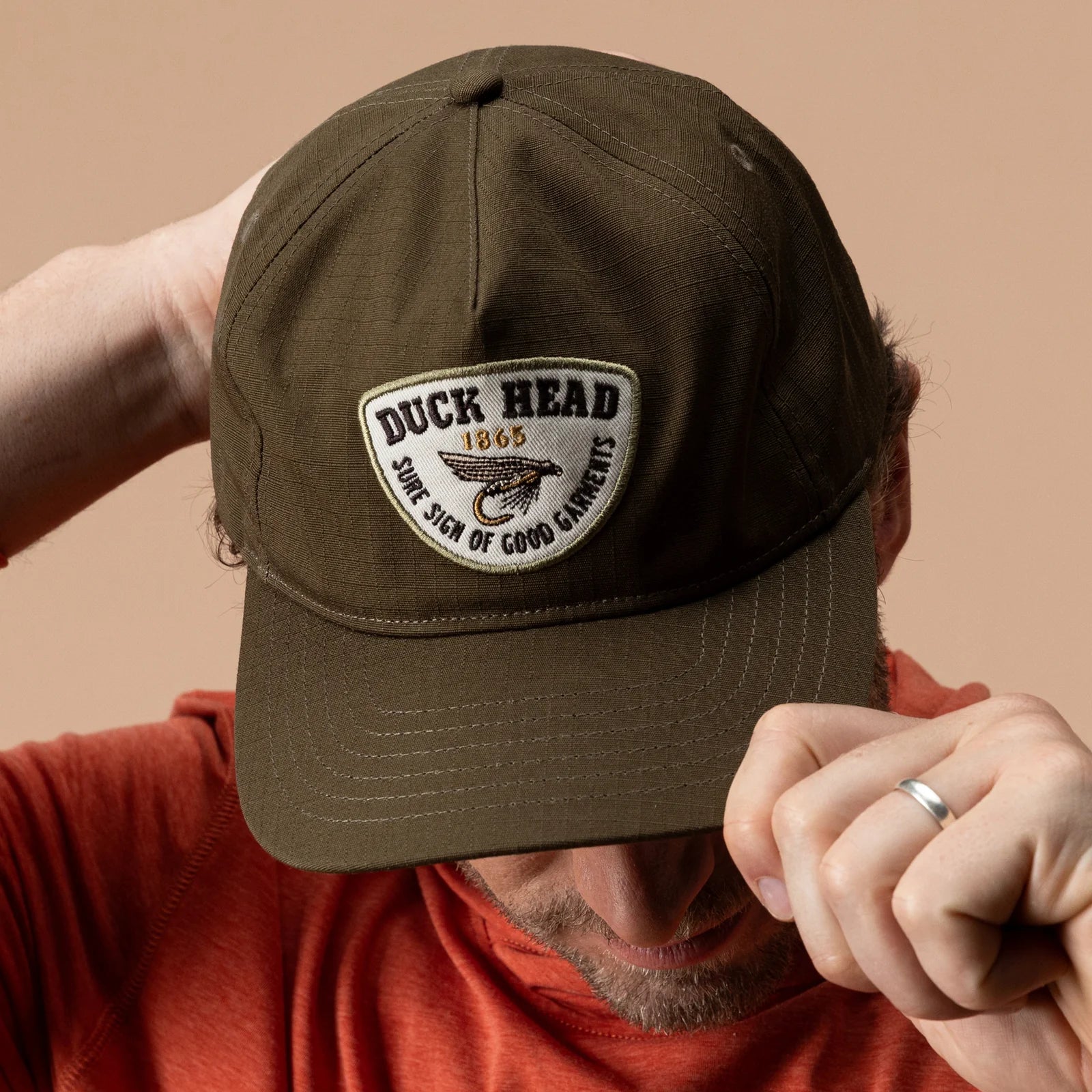Duck Head Fly Lure Ripstop Unstructured 5-Panel Hat