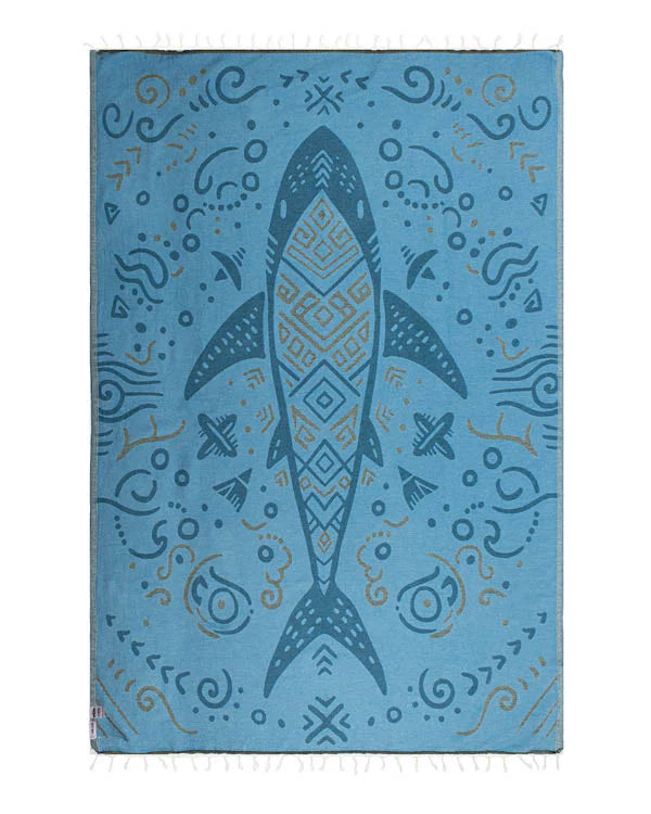 Sand Cloud Boho Mako Shark - Discovery Shark Week - Large Towel