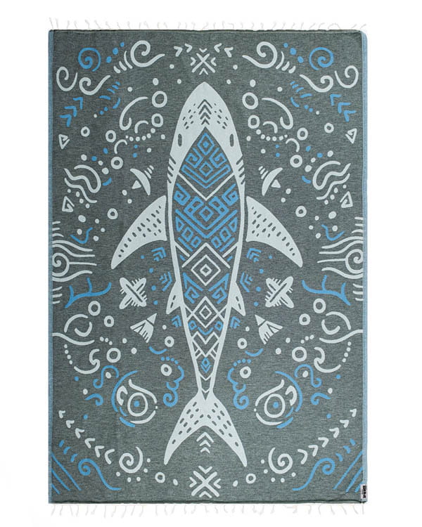 Sand Cloud Boho Mako Shark - Discovery Shark Week - Large Towel