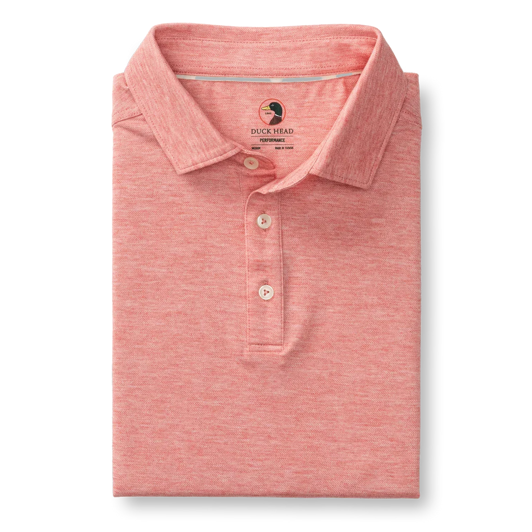 Duck Head Men Performance Classic Comfort Polo Shirt- Pink