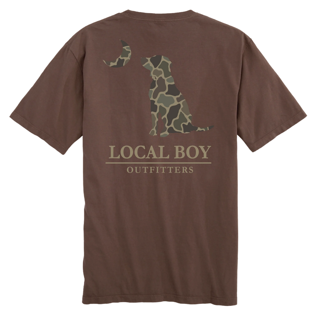 Local Boy Brush Camo Dog &amp; Moon T-Shirt