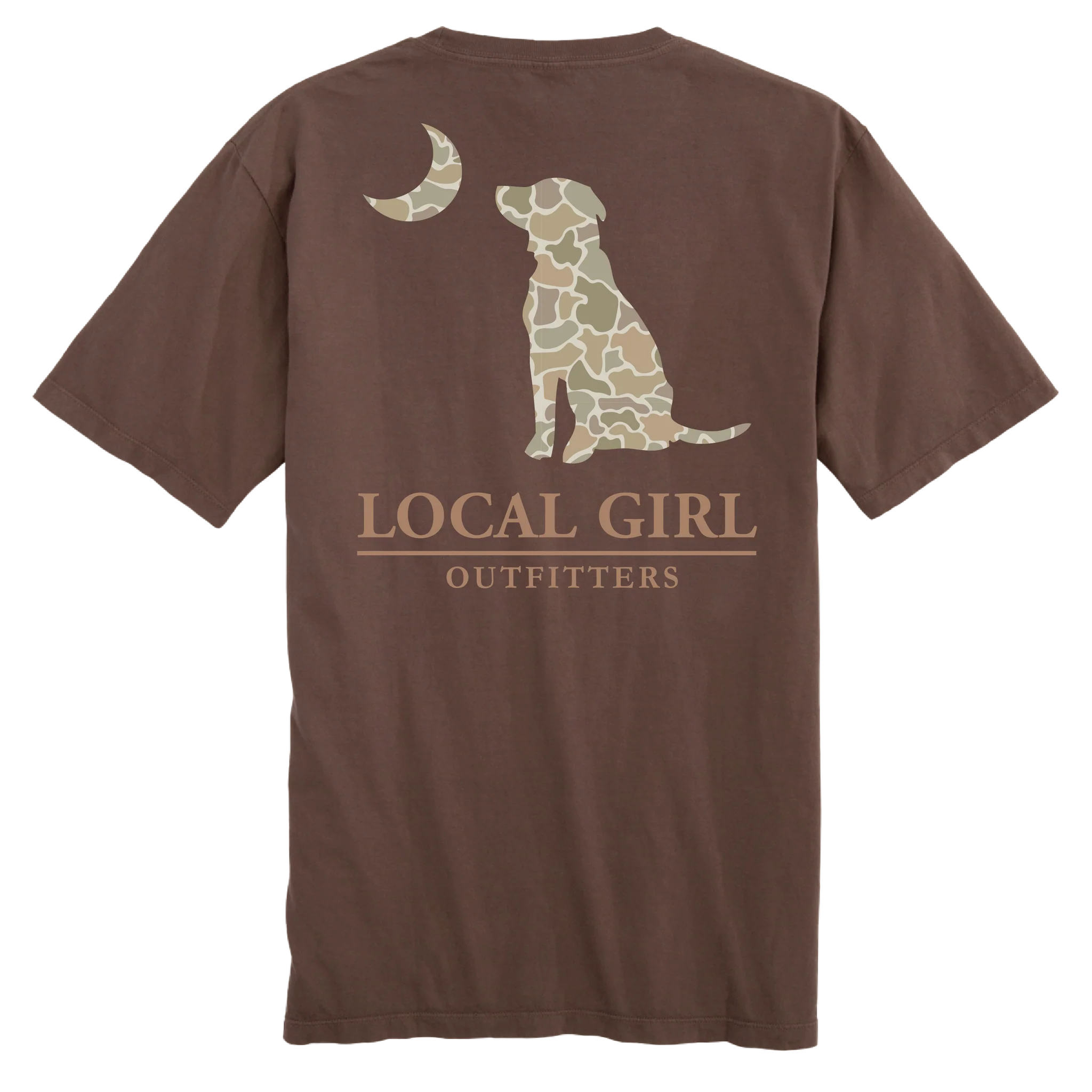 Local Girl Forest Camo Desert Dog & Moon T-Shirt