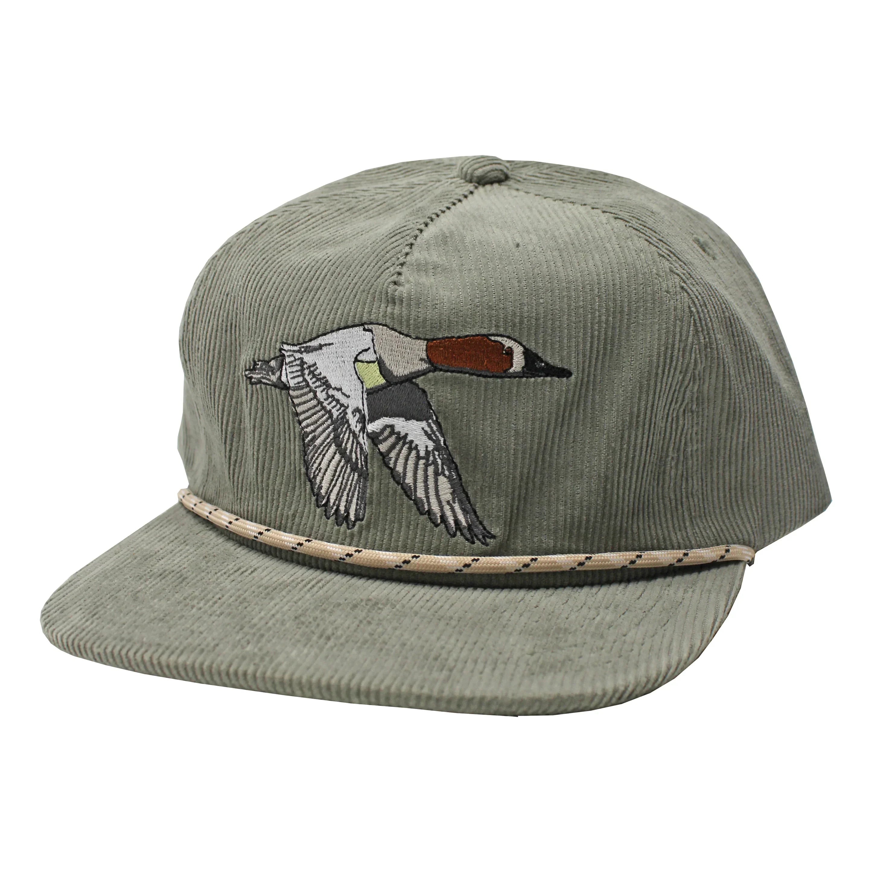  Local Boy Canvas Back Corduroy with woven logo patch on front view and rope detail across brim.