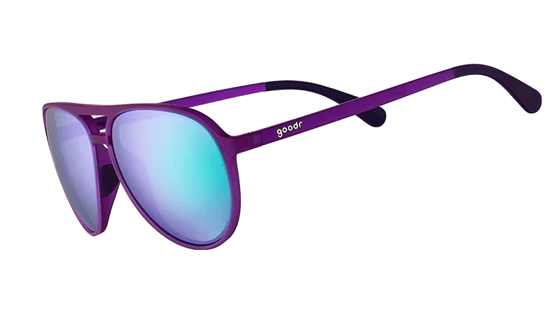 Goodr It's Octopuses, Not Octopi Aviator Sunglasses- Purple and Blue Tint