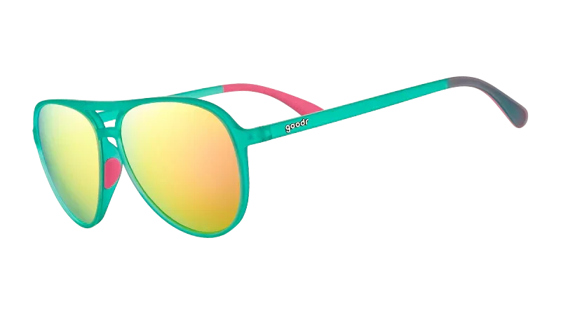 Goodr Kitty Hawker's Ray Blockers Aviator Sunglasses- Yellow and Pink 