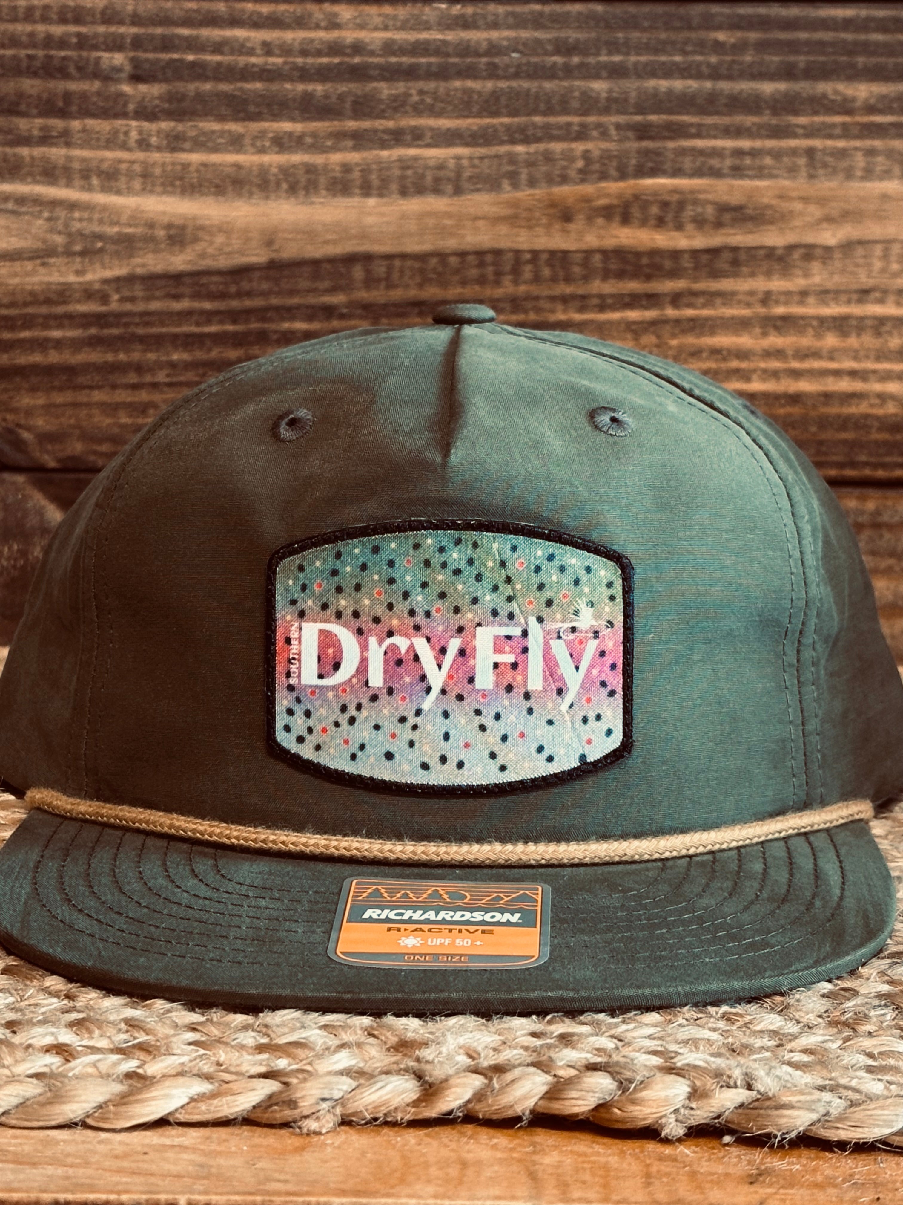 Dry Fly Rainbow Trout Patch Rope Hat
