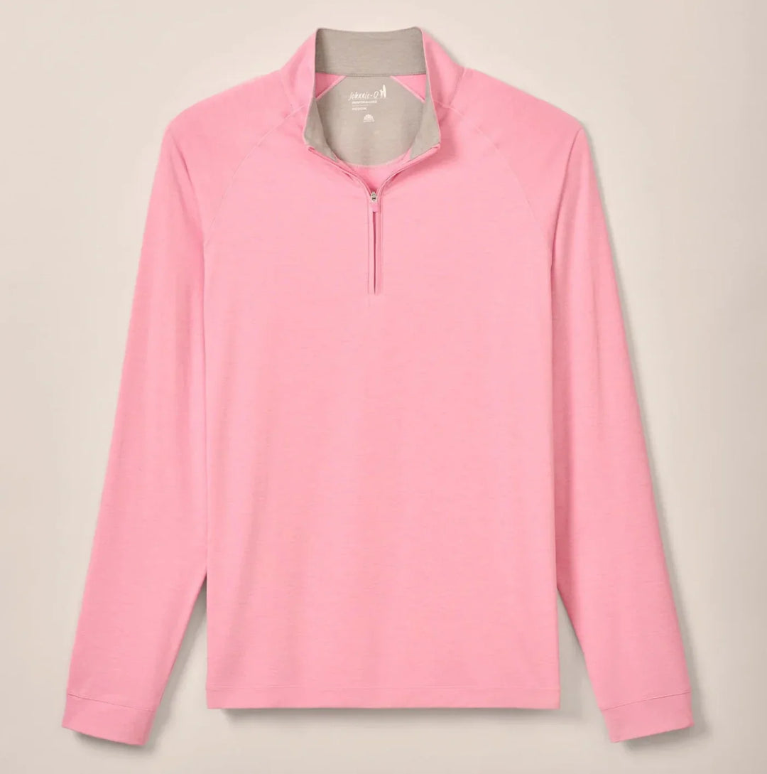 Johnnie O Men Freeborn Performance 1/4 Zip Pullover Shirt- Pink