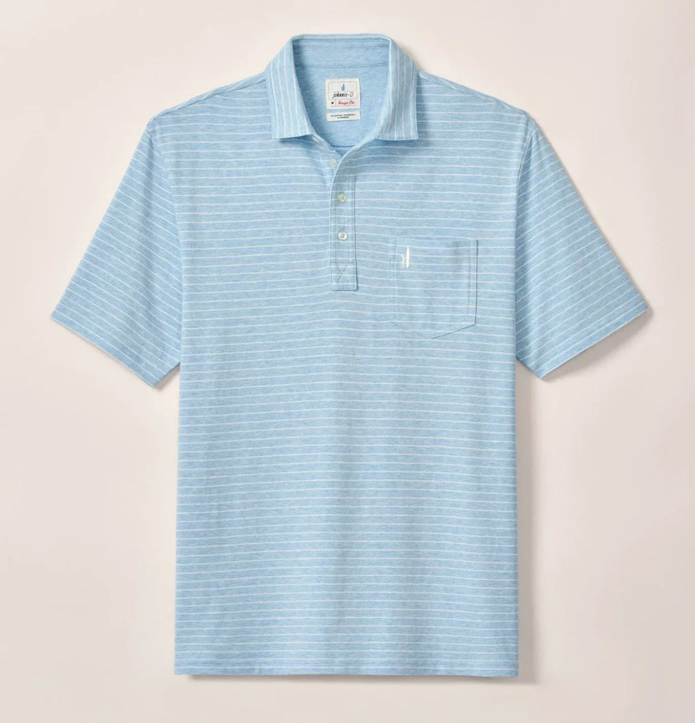 Johnnie O Men Original Performance Polo Shirt - Light Blue Stripe