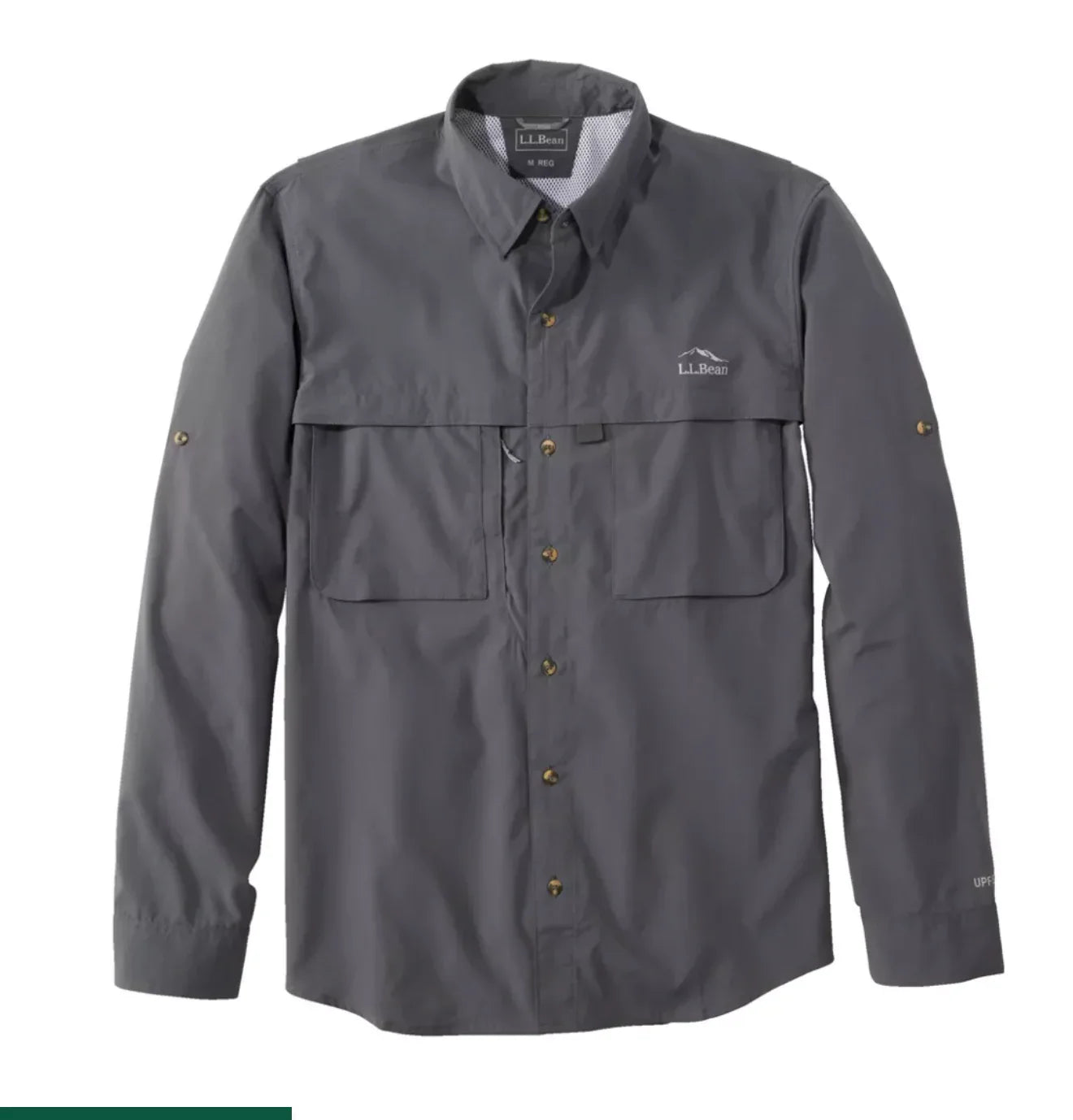 LL Bean Men Tropicwear Long-Sleeve Stretchable Shirt - Gray