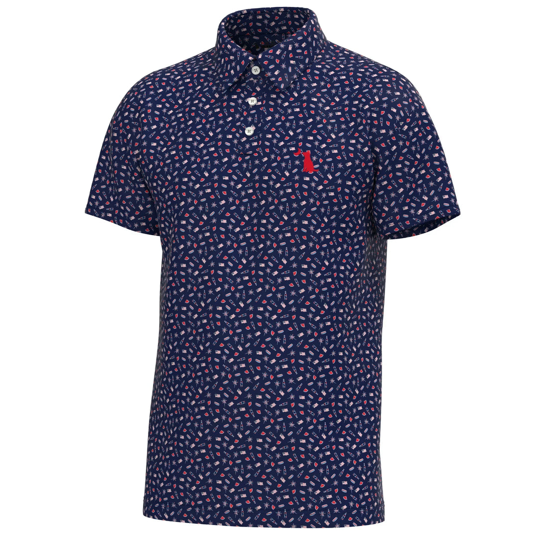 Local Boy Dirty Myrtle Premium Performance Polo Shirt- Navy Blue
