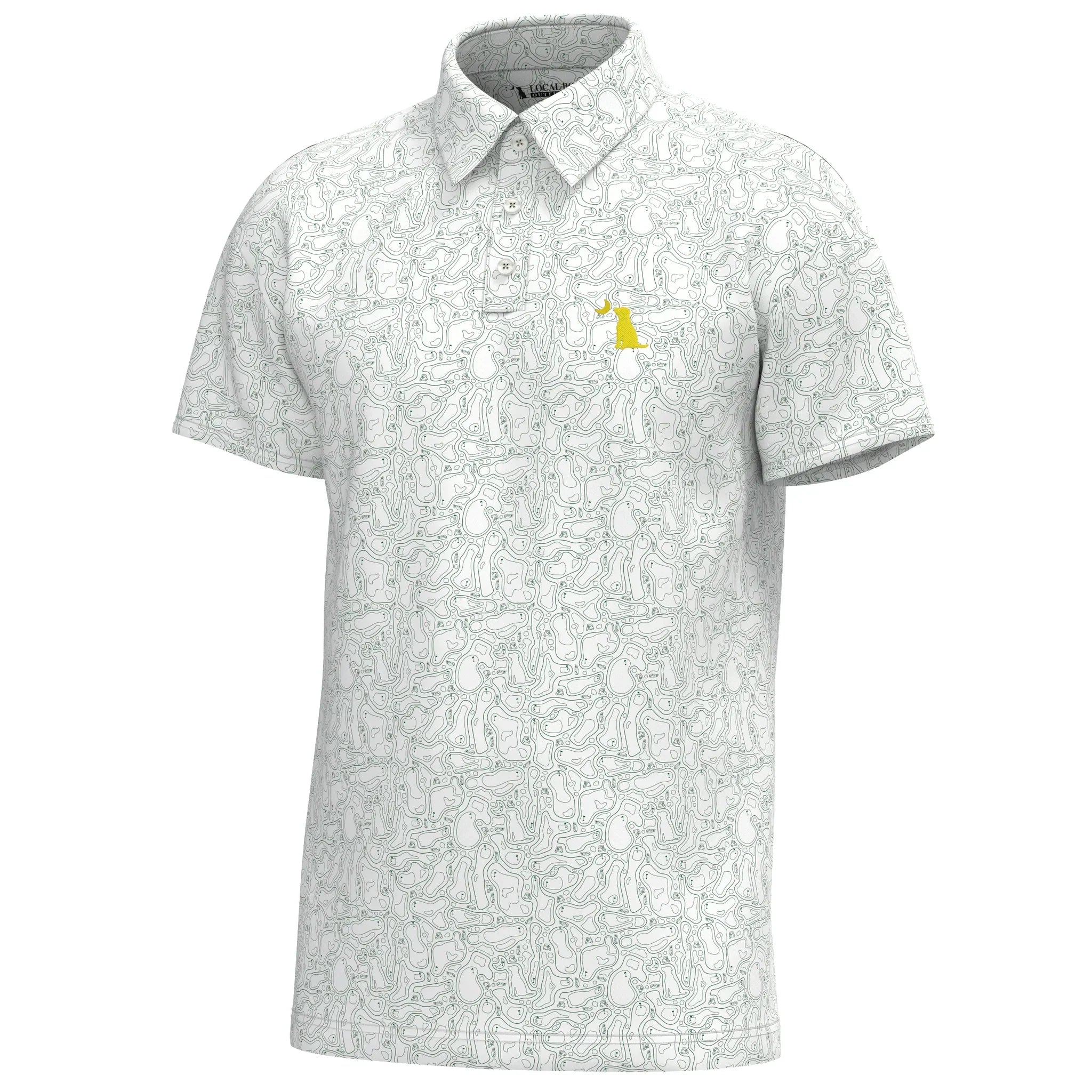 Local Boy Dirty Myrtle Premium Performance Polo Shirt- White