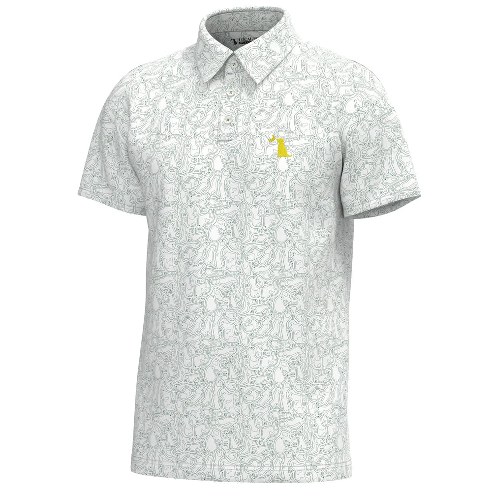 Local Boy Dirty Myrtle Premium Performance Polo Shirt- White