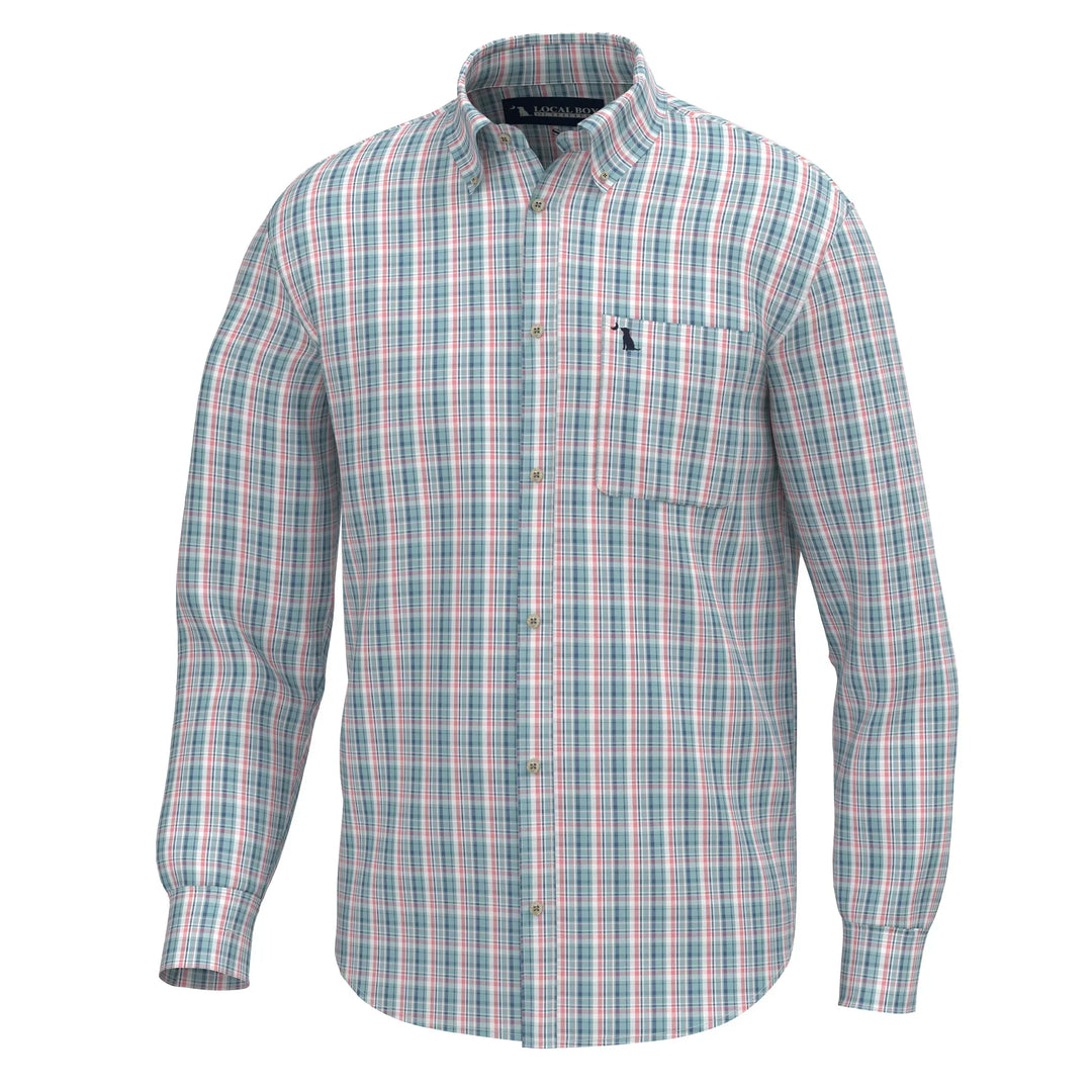 Local Boy Lee Dress Comfort Longsleeve Shirt- Stripes Blue