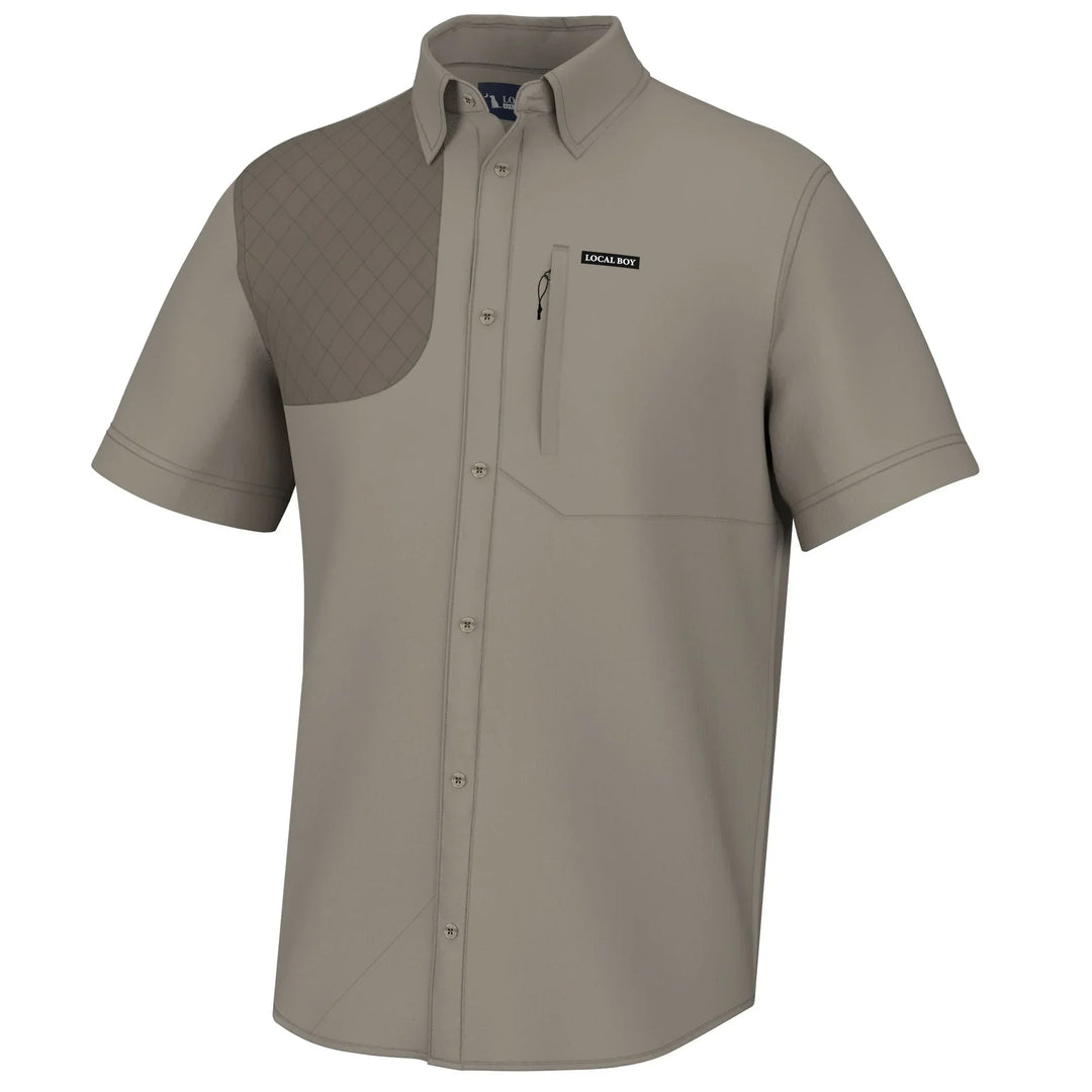 Local Boy Men Cordoba Short Sleeve Outdoor Shirt-Beige