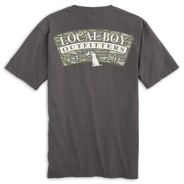 Local Boy Unisex Oak Camo Arch SS Tee Comfort Cotton T-shirt-Gray