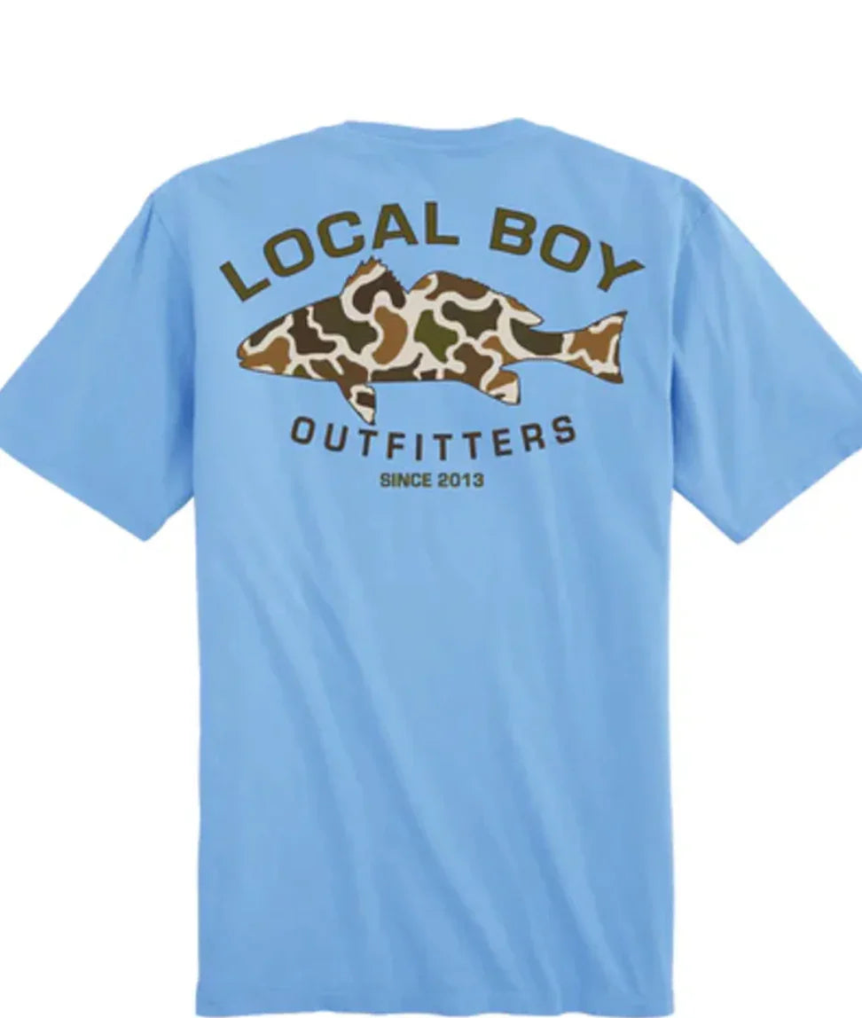 Local Boy Unisex Vintage Redfish  Short Sleeve T-shirt-Blue