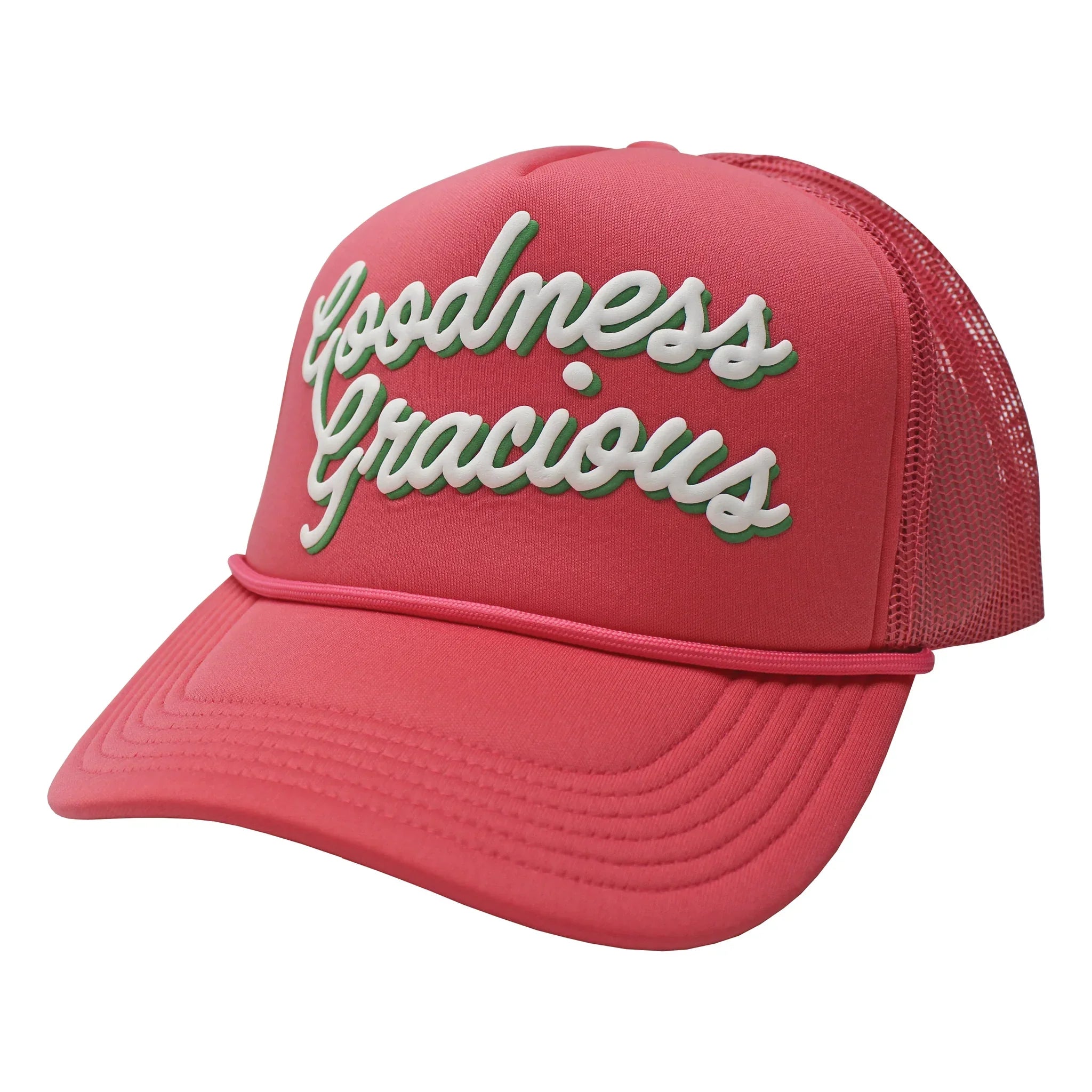 Local Girl Graphic Trucker Mesh Back Hat- Goodness Gracious Dark Pink