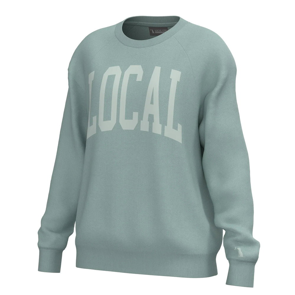 Local Girl Unisex Crescent Crew Comfort Sweatshirt-Light Blue