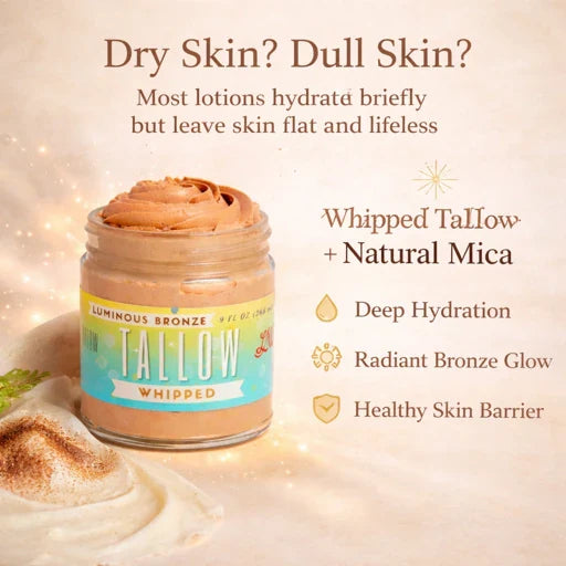 Lady May Luminous Bronze Whipped Tallow Moisturizer - Natural Bronzing Body Butter with Mica