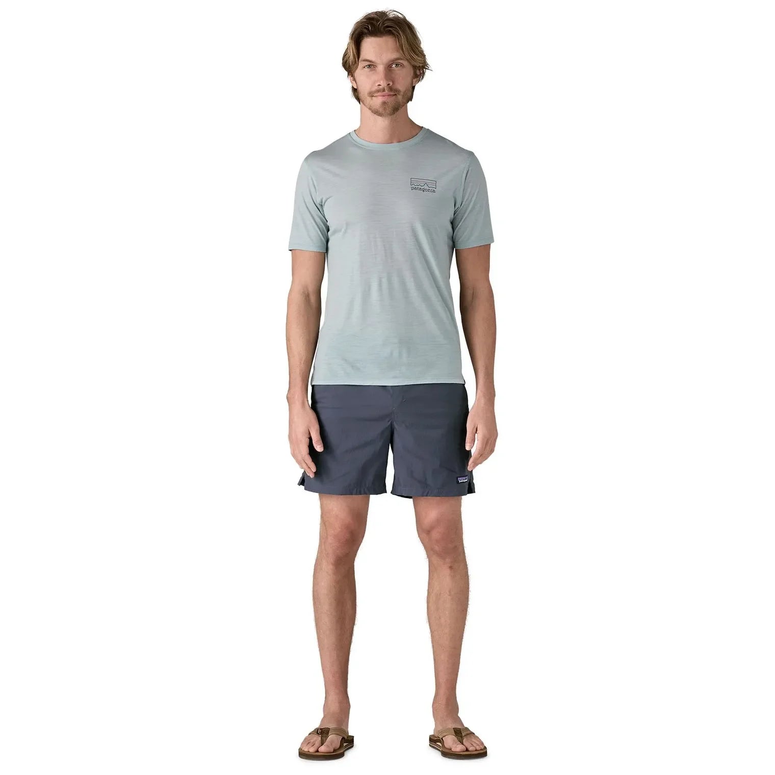 Man wearing Patagonia Men's Baggies Lightweight Quick‑Dry Shorts- Black