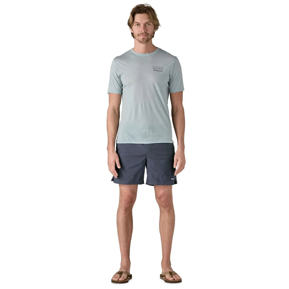 Man wearing Patagonia Men's Baggies Lightweight Quick‑Dry Shorts- Black