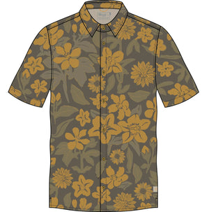 Marsh Wear Men's Floral Breeze Weave Button‑Up Shirt-Orange