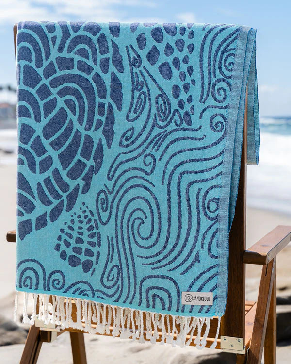 Sand Cloud Mint Swirl Turtle Towel