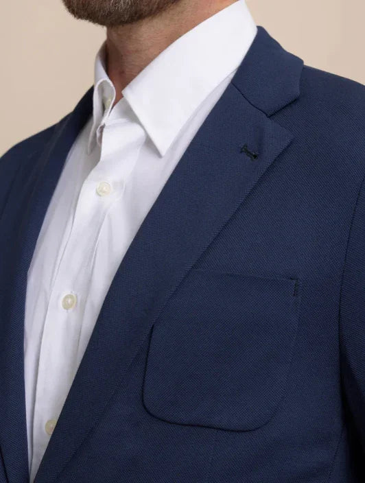 Navy Southern Tide Charleston  Formalwear blazer over a white shirt 