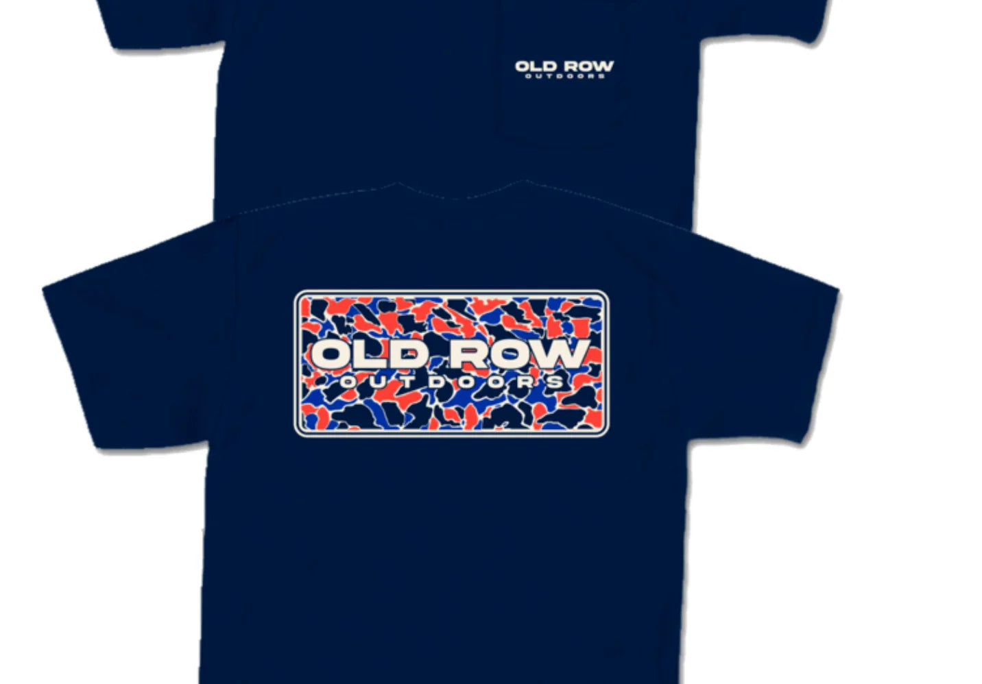 Old Row Unisex Camo USA Outdoors Pocket Soft Comfort T-shirt-Navy Blue