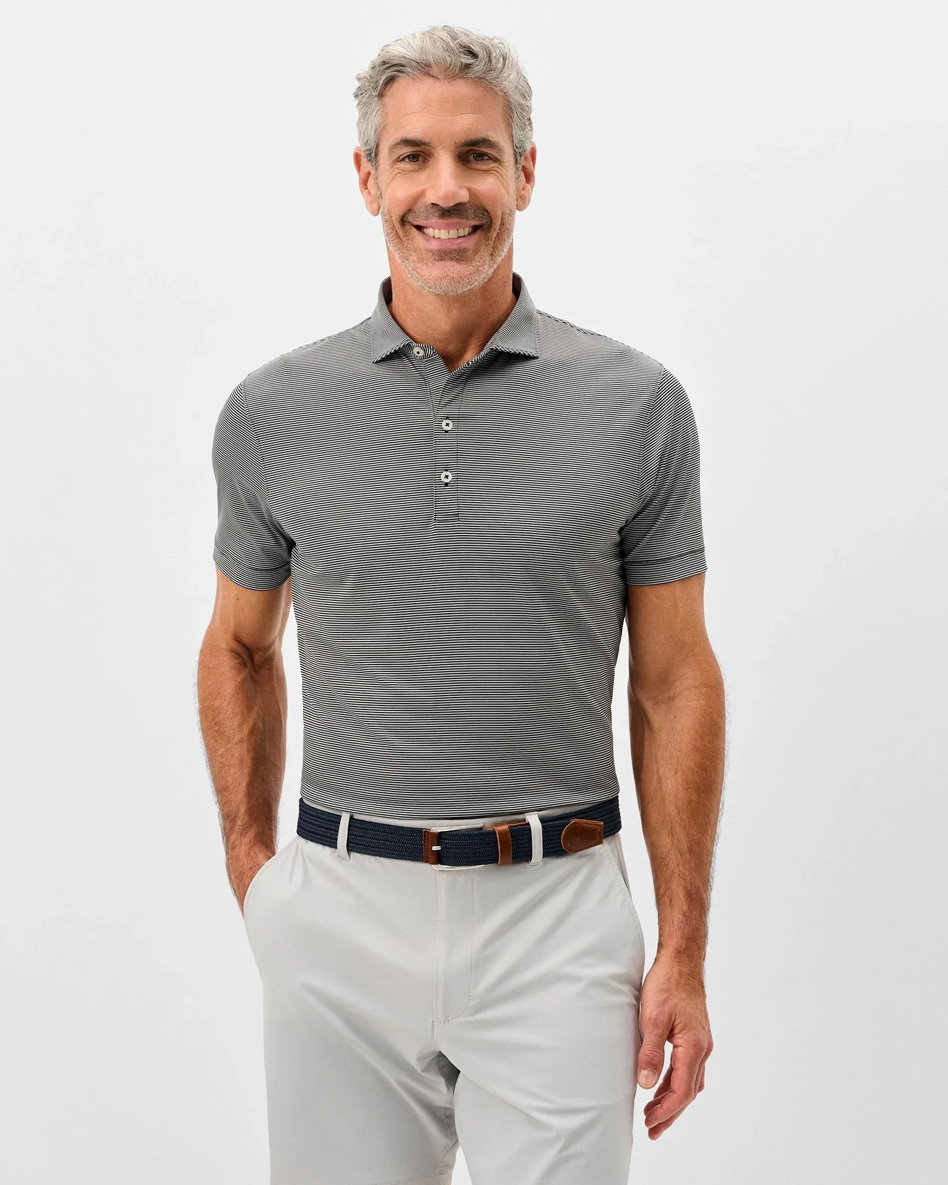 Johnnie-O Men's Performance Jersey Polo Lyndonn Stripe