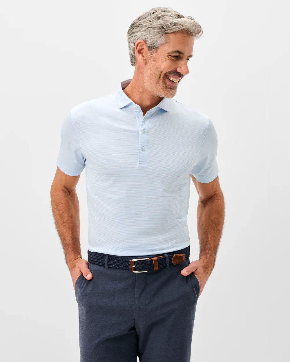 Johnnie-O Men's Performance Jersey Polo Lyndonn Stripe