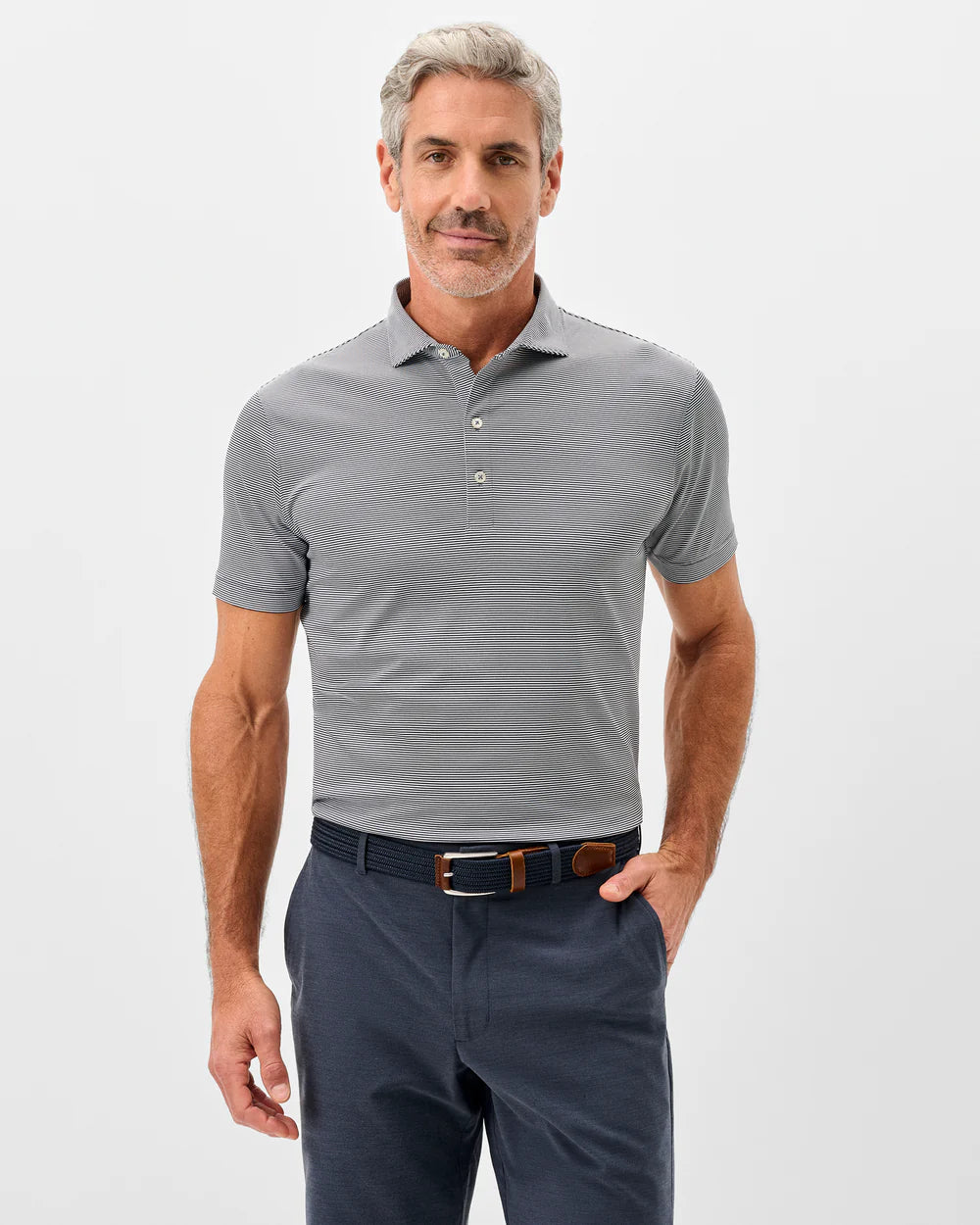 Johnnie-O Men's Performance Jersey Polo Lyndonn Stripe