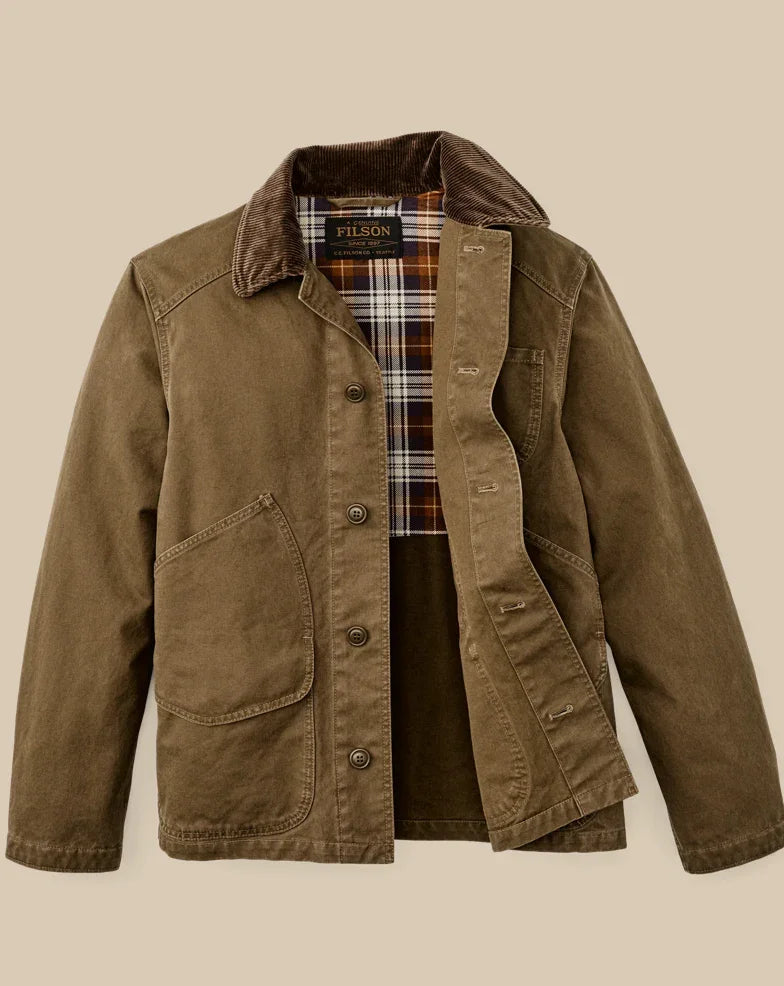  Filson Canvas Outfitter Barn Men's Jacket Coat for  outdoor wear.