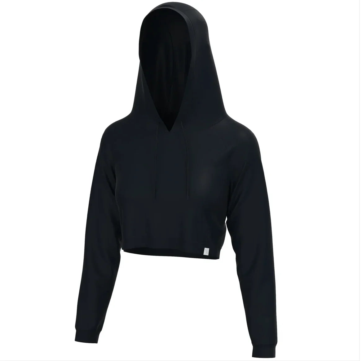 Women's Local Girl Velvet Fleece Black Cropped Top Hoodie for comfort wear outdoor, sports, hikers, adventurers