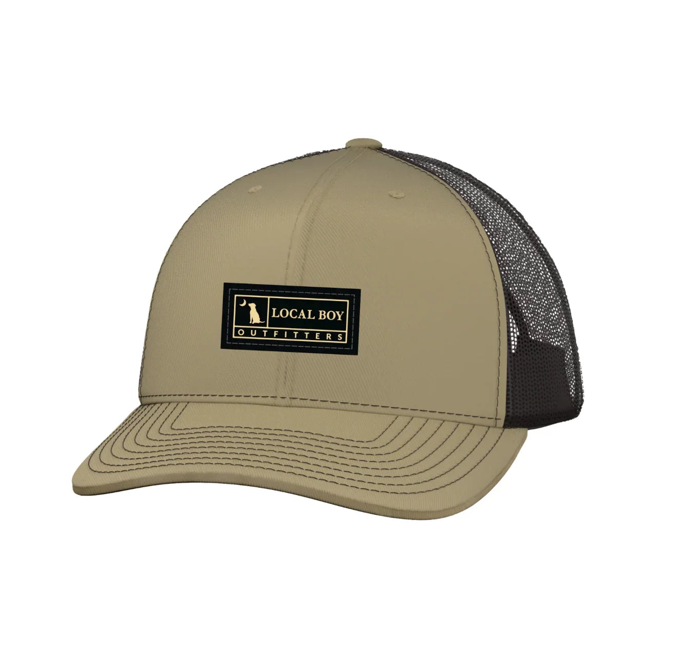 Local Boy Youth Hat Beige trucker cap with black mesh