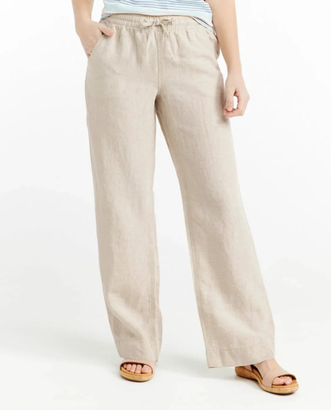 LL Bean Women's Premium Washable Linen Pull-On Pants