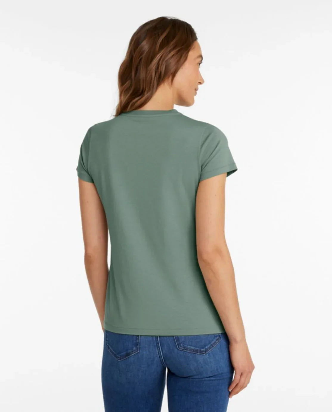 LL Bean Women's Soft Stretch Supima-Blend Tee, Crewneck Short-Sleeve