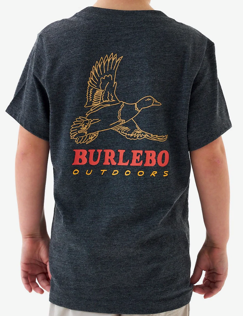 Burlebo Youth Short Sleeve Tee - Duck Wild - Heather Black